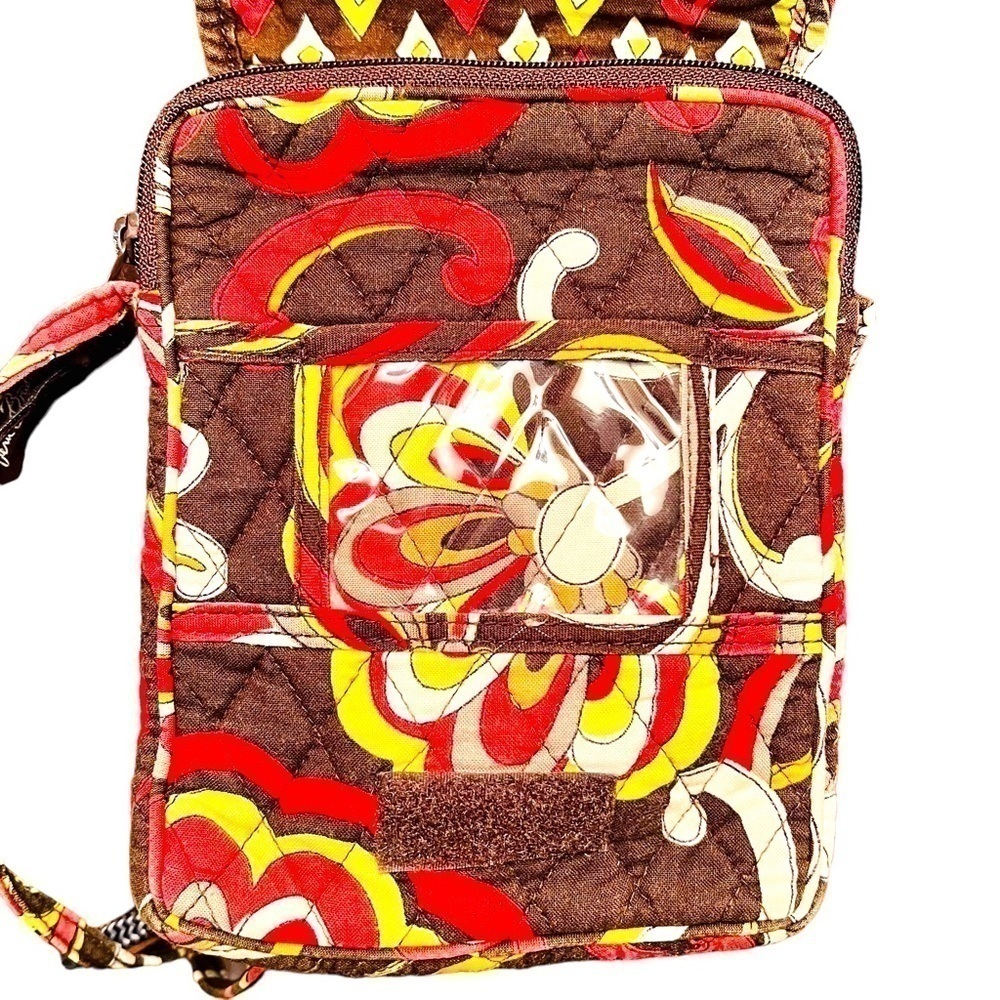 Vera Bradley Puccini Mini Crossbody Hipster Retried Brown Yellow Quilted Cotton - Picture 10 of 15